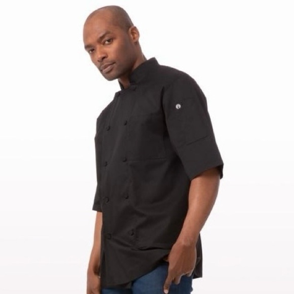 Chef Works Black Short Sleeve Jacket
